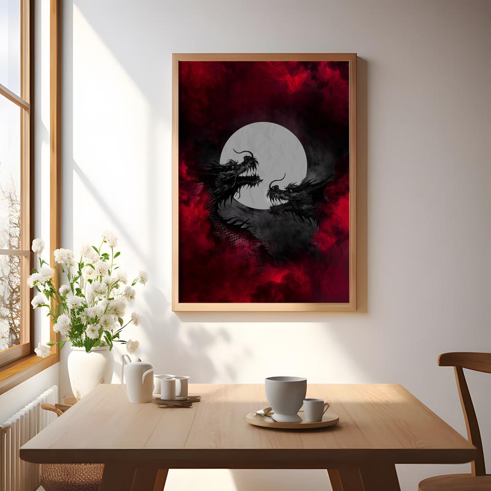 Póster de dragón negro, pegati - Esports Gaming Lounge reseña y precio