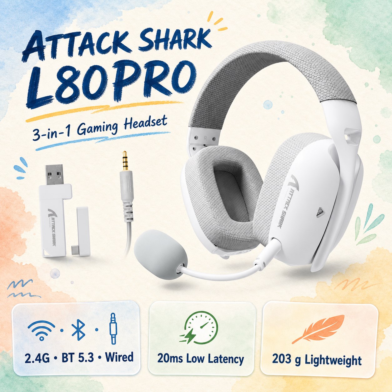 Auriculares para juegos ATTACK - Esports Wireless Gaming Headset reseña y precio