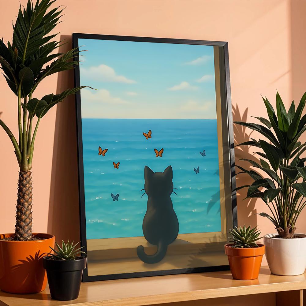 Póster de gato en la playa, ar - Esports Gaming Lounge reseña y precio